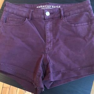 Burgundy American Eagle shorts